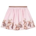 Girls White & Pink Teddy Bear Skirt Set, 1, hi-res