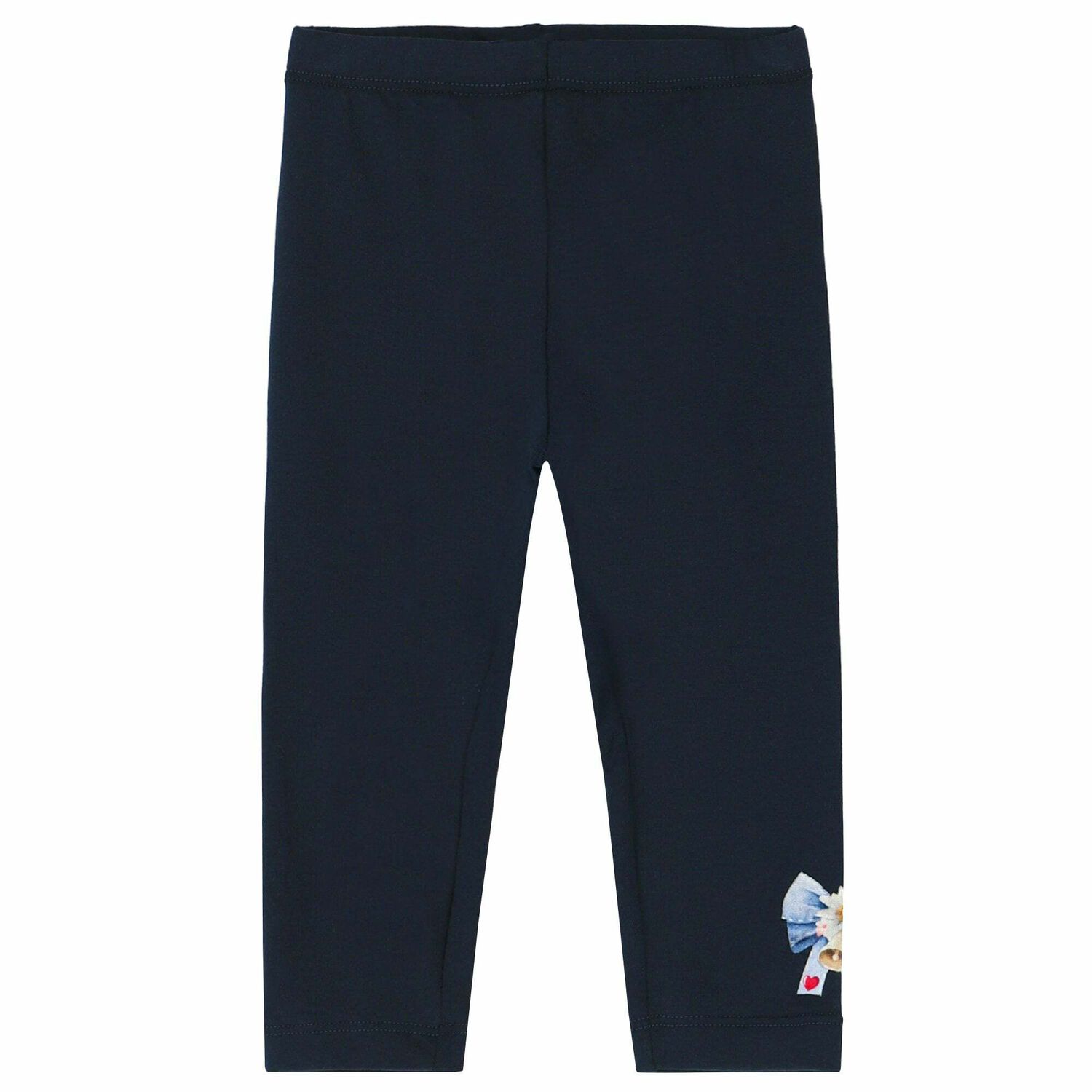 Younger Girls Navy Blue Leggings, 1, hi-res