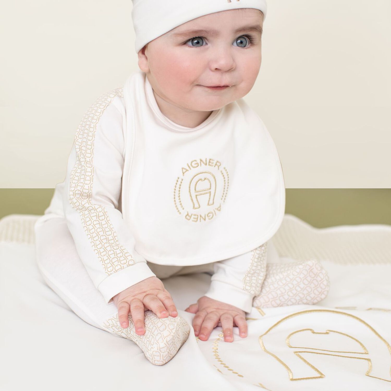 Ivory Logo Baby Bib, 1, hi-res