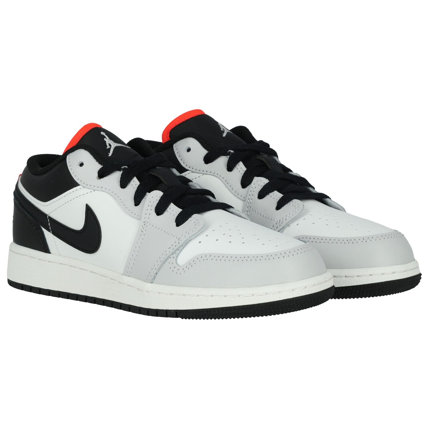 White, Grey & Black Air Jordan 1 Low Trainers, 10, hi-res