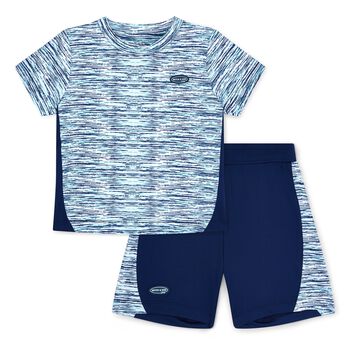 Boys Blue & White Logo Shorts Set