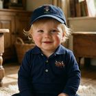 Baby Boys Boys Navy Blue Logo Cap , 1, hi-res