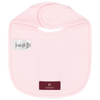 Baby Girls Pink Logo Bib