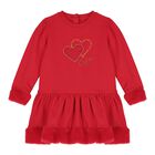 Baby Girls Red Heart Dress, 1, hi-res