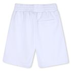 Boys White Logo Shorts, 1, hi-res