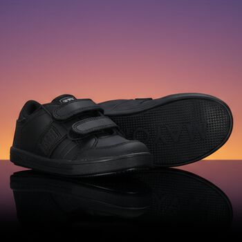 Boys Black Logo Trainers