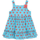 Girls Blue Starfish Dress, 1, hi-res