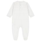Baby Boys White & Blue Hand Smocked Babygrow, 1, hi-res