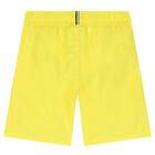 Boys Yellow Logo Swim Shorts, 1, hi-res