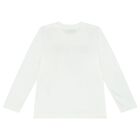 Ivory Teddy Bear Logo Long Sleeve Top, 2, hi-res
