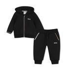 Younger Boys Mini Me Black Logo Tracksuit, 1, hi-res