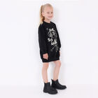 Girls Black & Silver Sweatshirt Dress, 1, hi-res