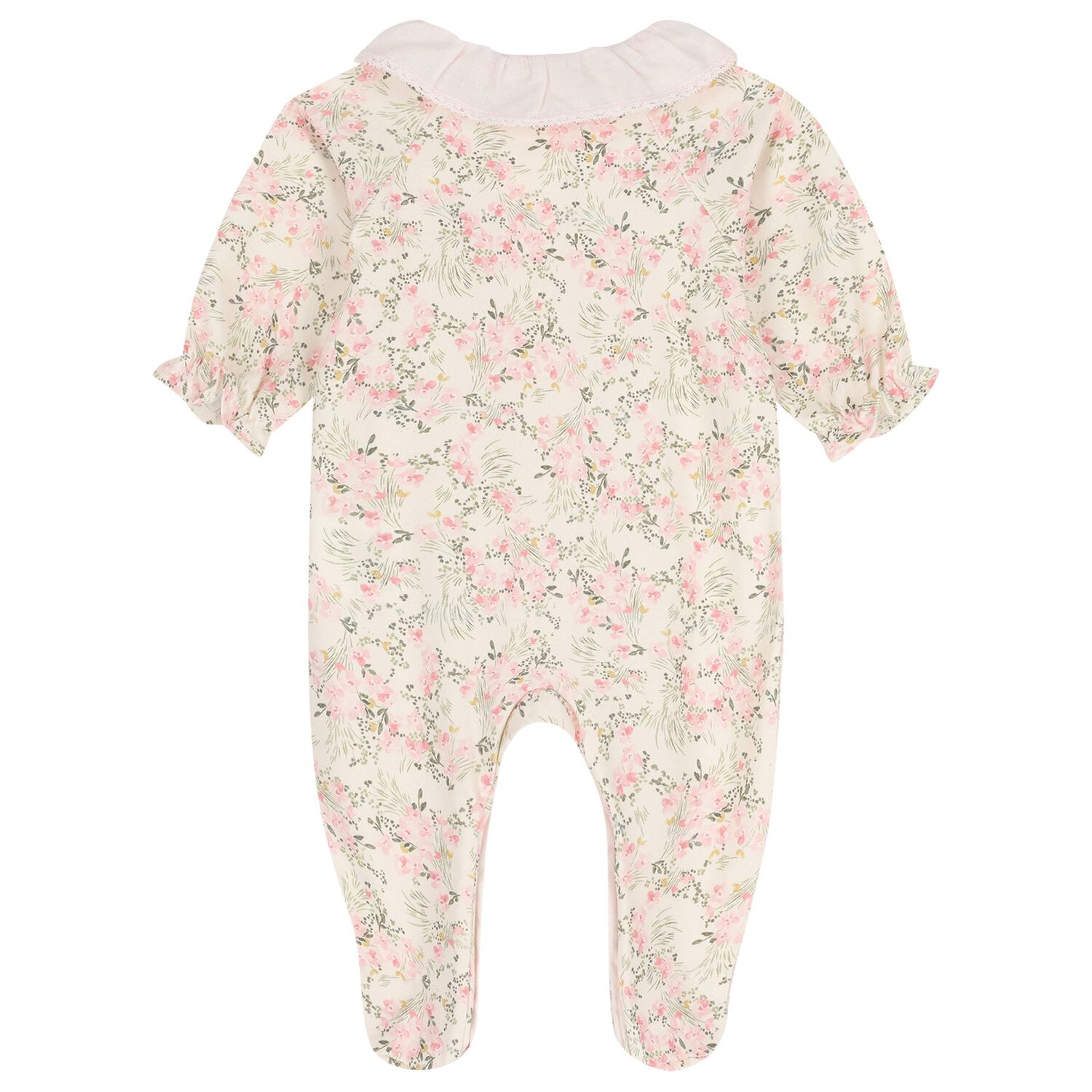 Baby Girls Pink Floral Babygrow, 1, hi-res