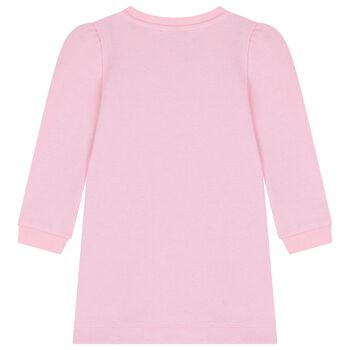 Girls Pink Jewel Sweatshirt Dress