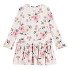 Younger Girls Ivory Floral Dress, 1, hi-res