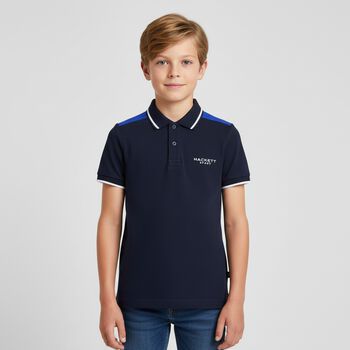 Boys Navy Blue Logo Polo Shirt