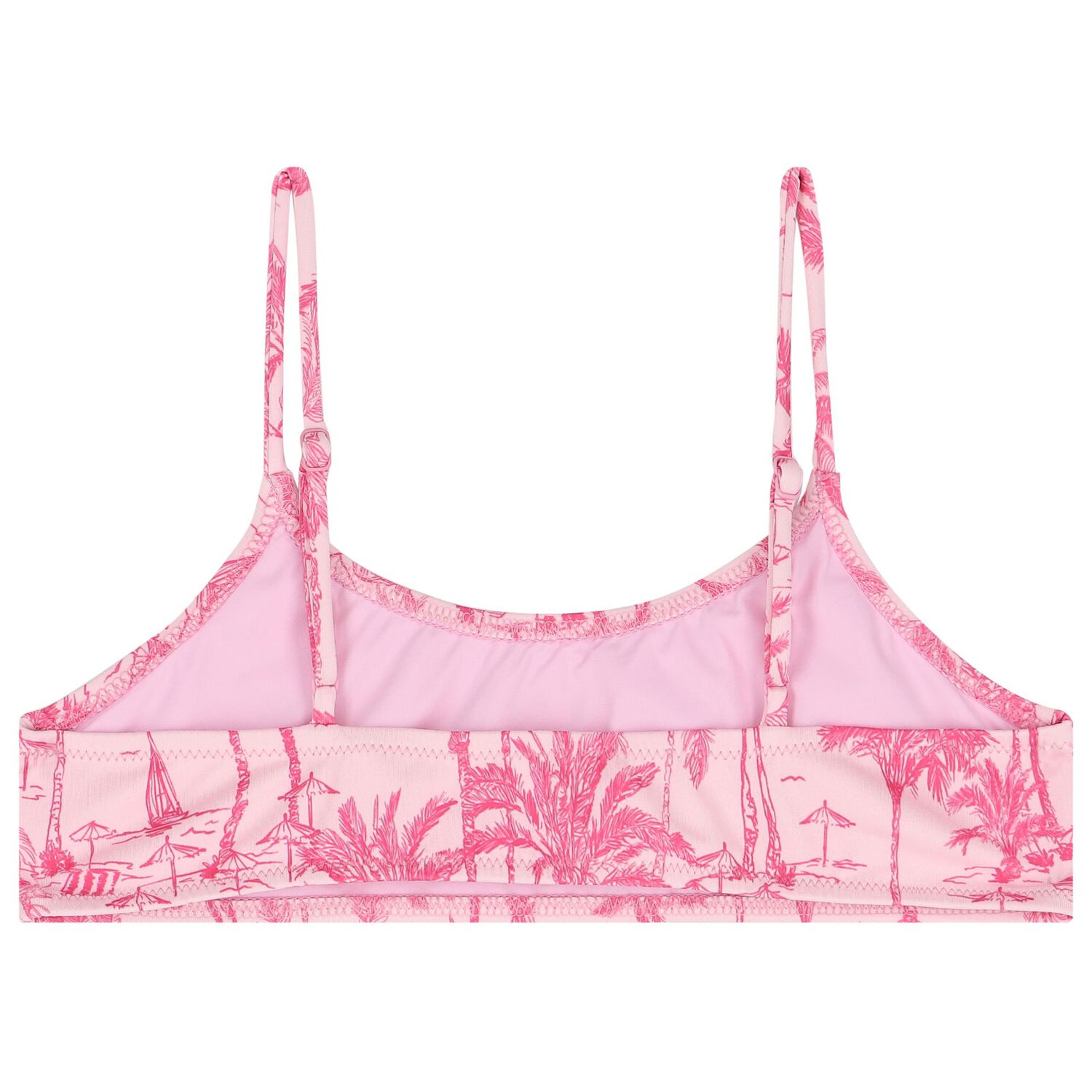 Girls Pink Palm Print Bikini, 1, hi-res image number null