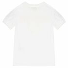 Girls White Logo T-Shirt, 3, hi-res