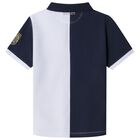 Boys White Logo Polo Shirt, 1, hi-res
