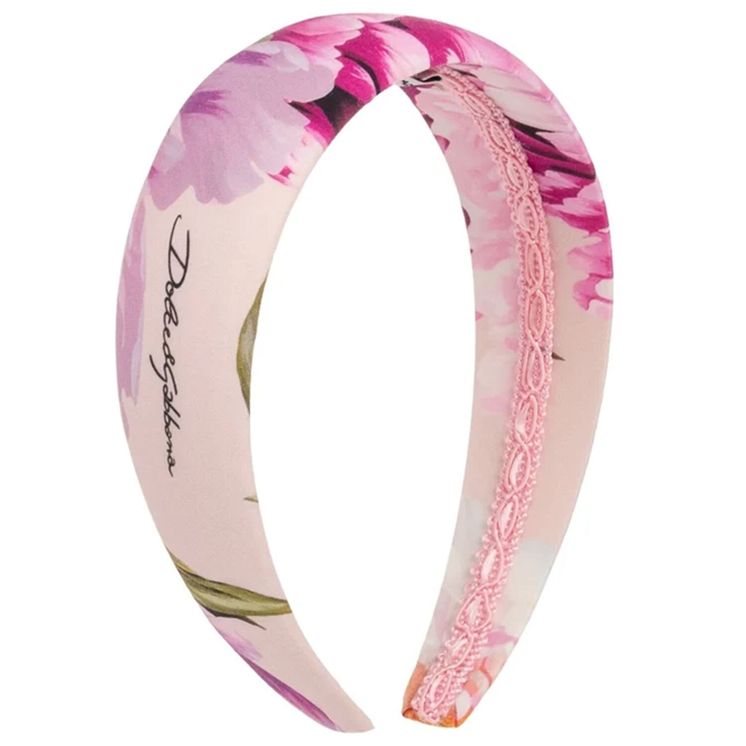 Girls Pink Peony Headband, 1, hi-res