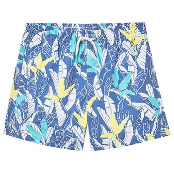 Boys Blue Leaves Swim Shorts