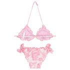 Girls Pink & White Jungle Bikini, 1, hi-res