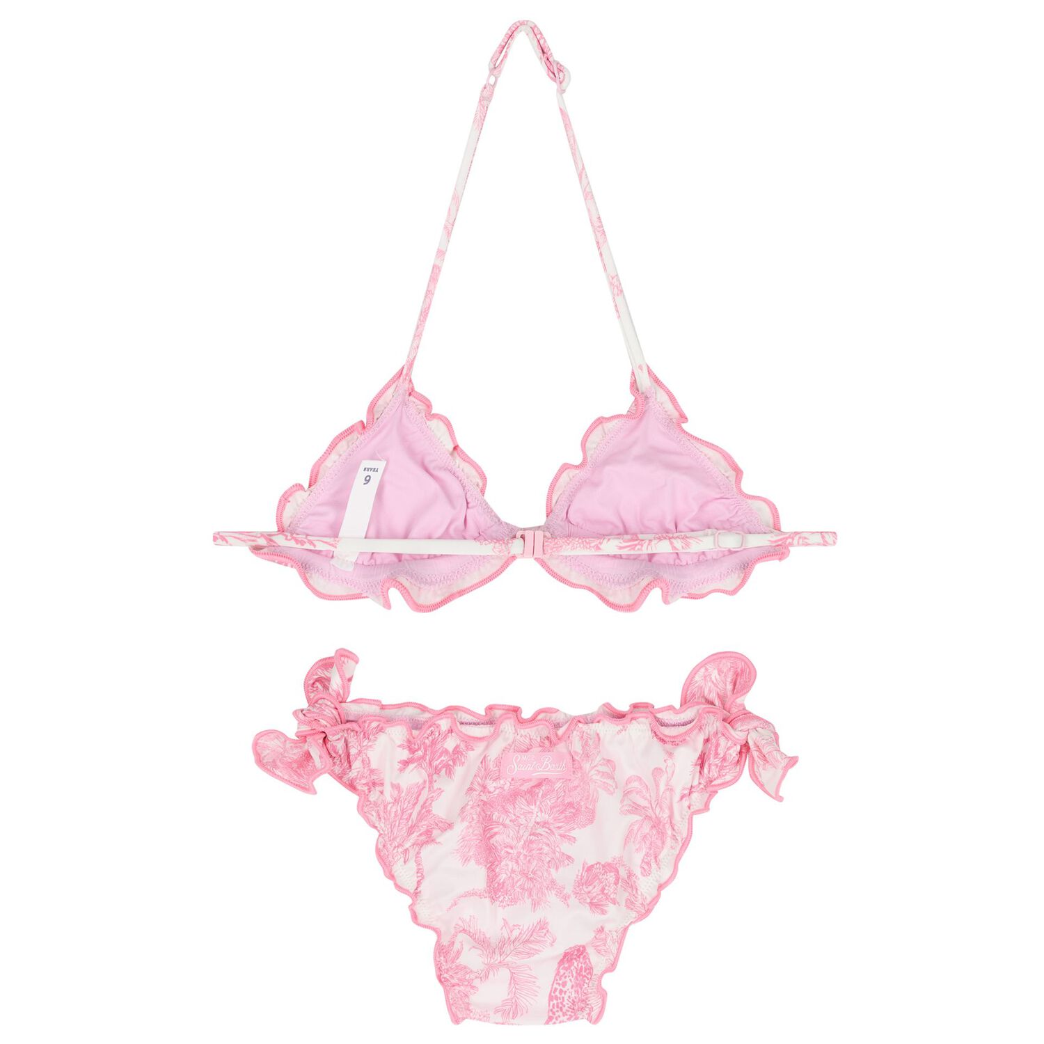 Girls Pink & White Jungle Bikini, 1, hi-res