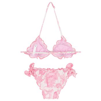 Girls Pink & White Jungle Bikini