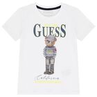 Boys White Teddy Bear Logo T-Shirt, 1, hi-res