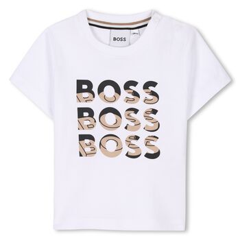 Younger Boys White Logo T-Shirt