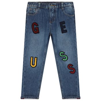 Boys Blue Denim Logo Jeans