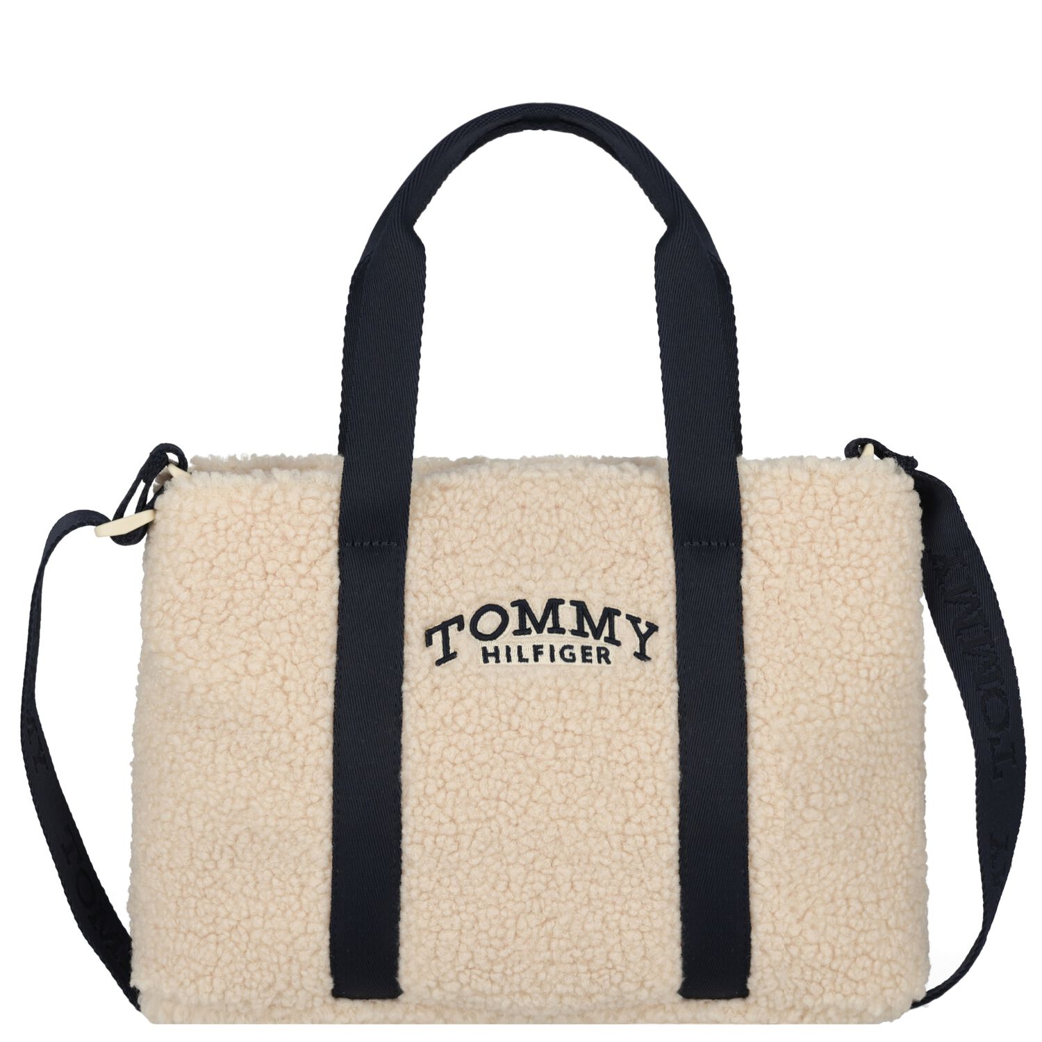 Girls Ivory Sherpa Fleece Tote Bag, 1, hi-res