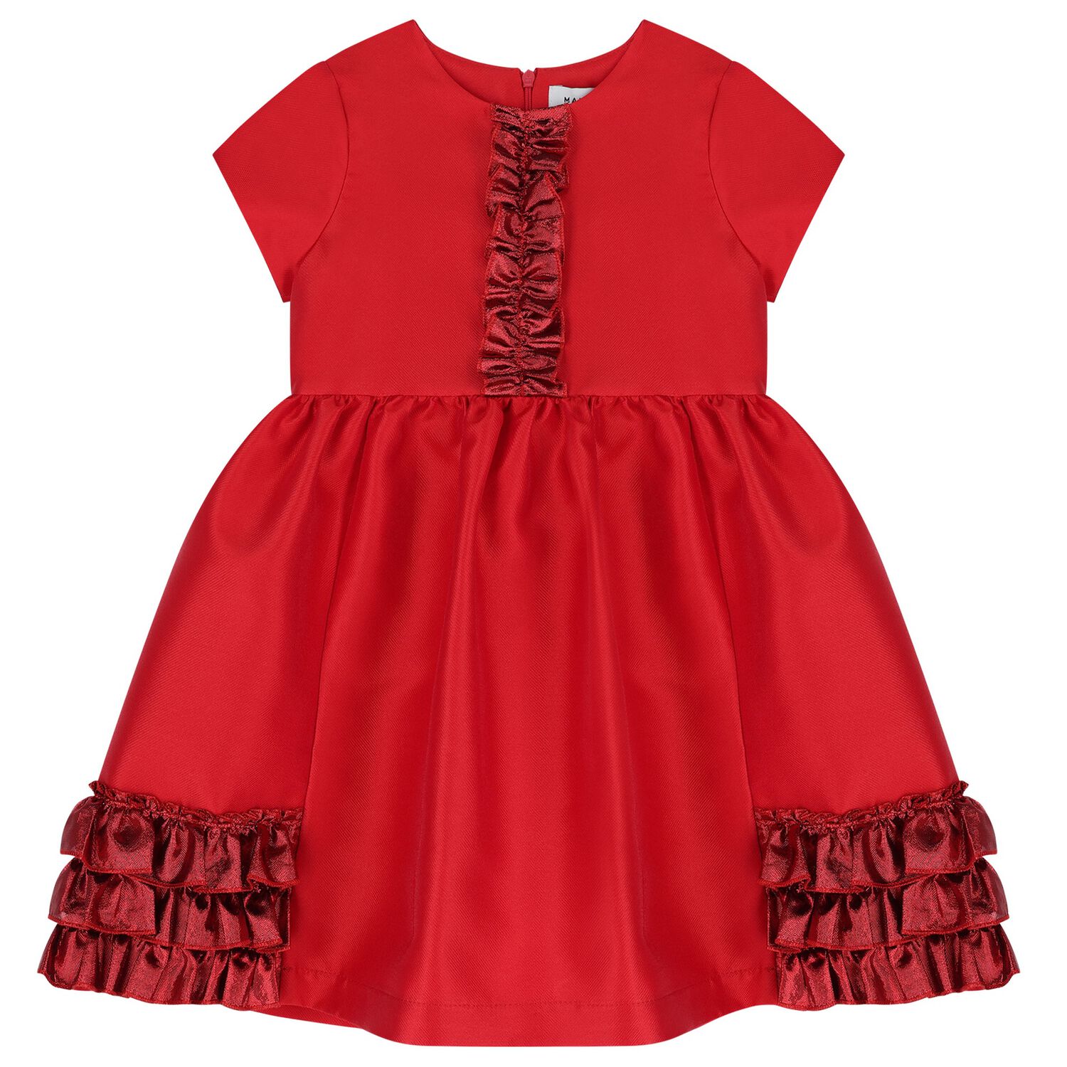Girls Red Ruffled Dress, 1, hi-res image number null