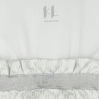 Girls White & Silver Logo Jacquard Dress, 1, hi-res