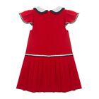 Girls Red Pleated Dress, 3, hi-res