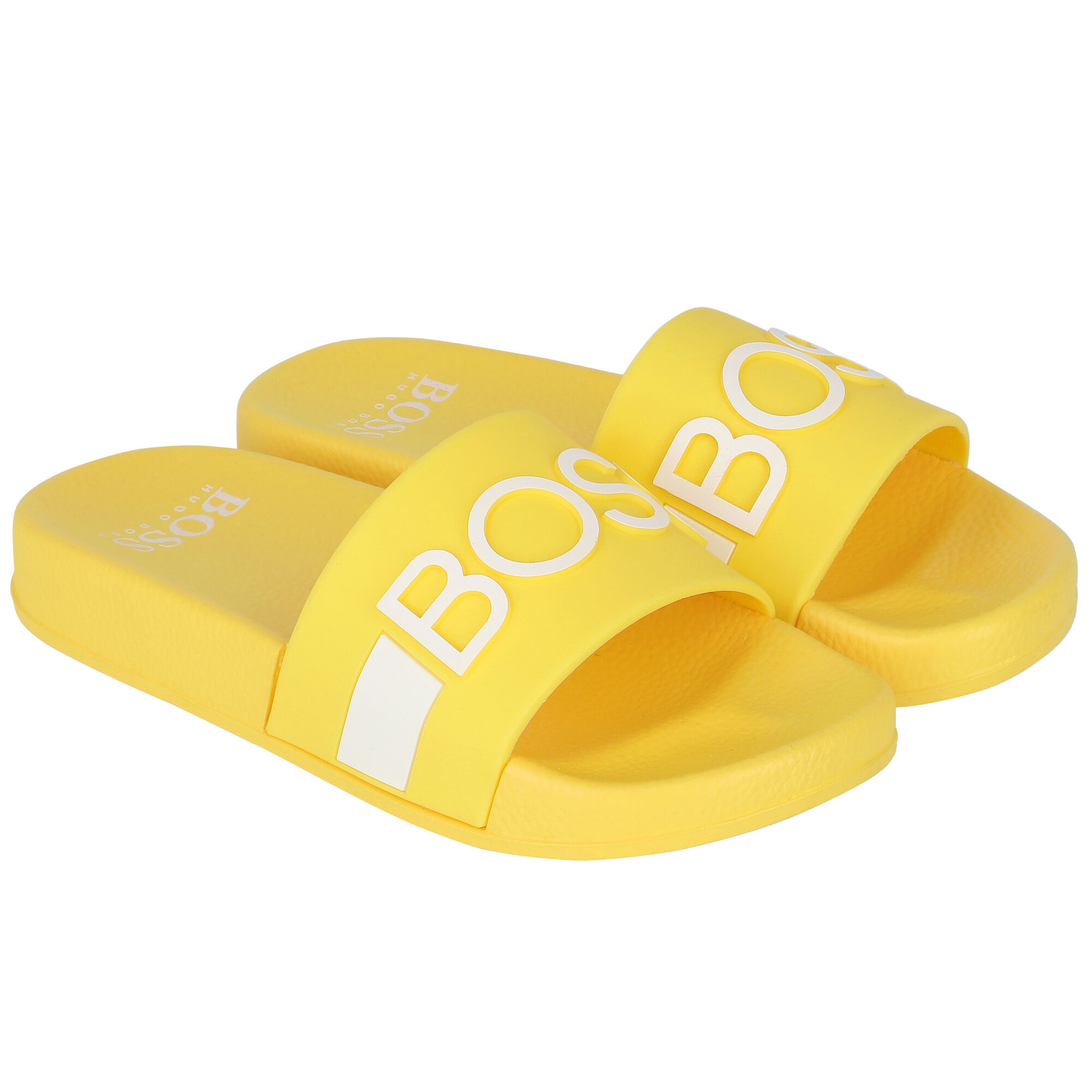 BOSS Yellow Logo Sliders Junior Couture UK