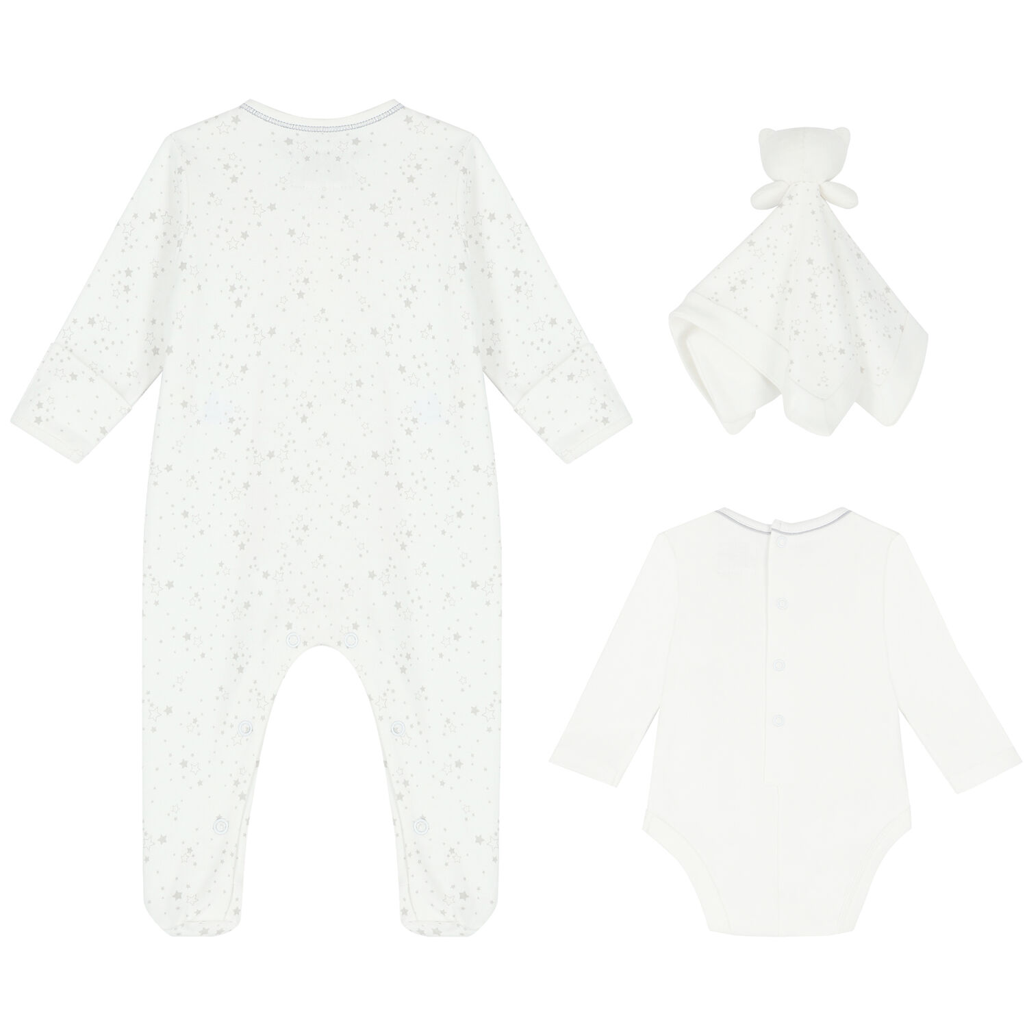 White Babygrow, Bodysuit & Toy Gift Set, 1, hi-res