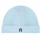 Baby Boys Blue Logo Hat, 1, hi-res