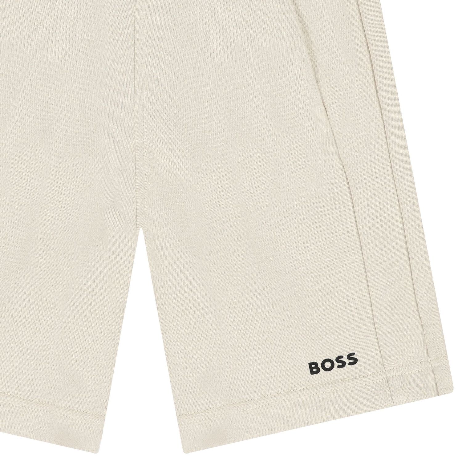 Boys Beige Logo Shorts, 2, hi-res
