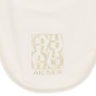 Ivory & Gold Logo Baby Bib, 1, hi-res