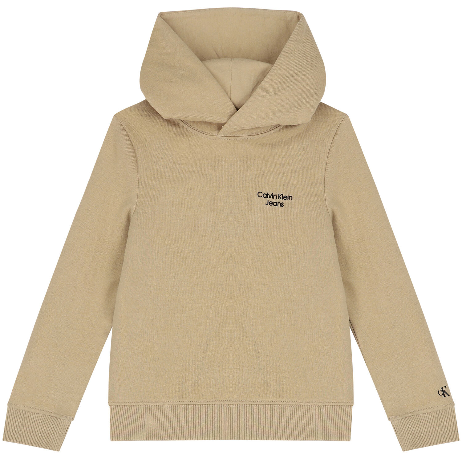 Boys Beige Logo Hooded Top, 2, hi-res