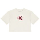 Girls Ivory Logo T-Shirt, 2, hi-res