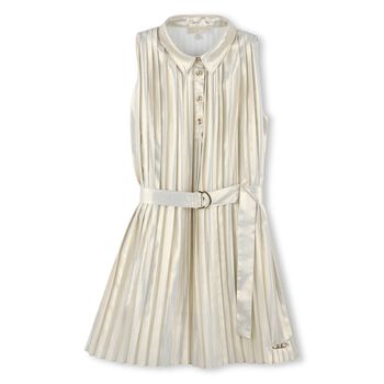 Girls Gold Pleated Dress