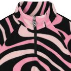 Girls Pink & Black Vortice Zip Up Top , 1, hi-res