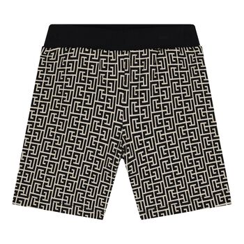 Baby Boys Black & Beige Shorts