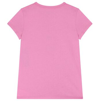 Girls Pink Cotton Bear T-Shirt