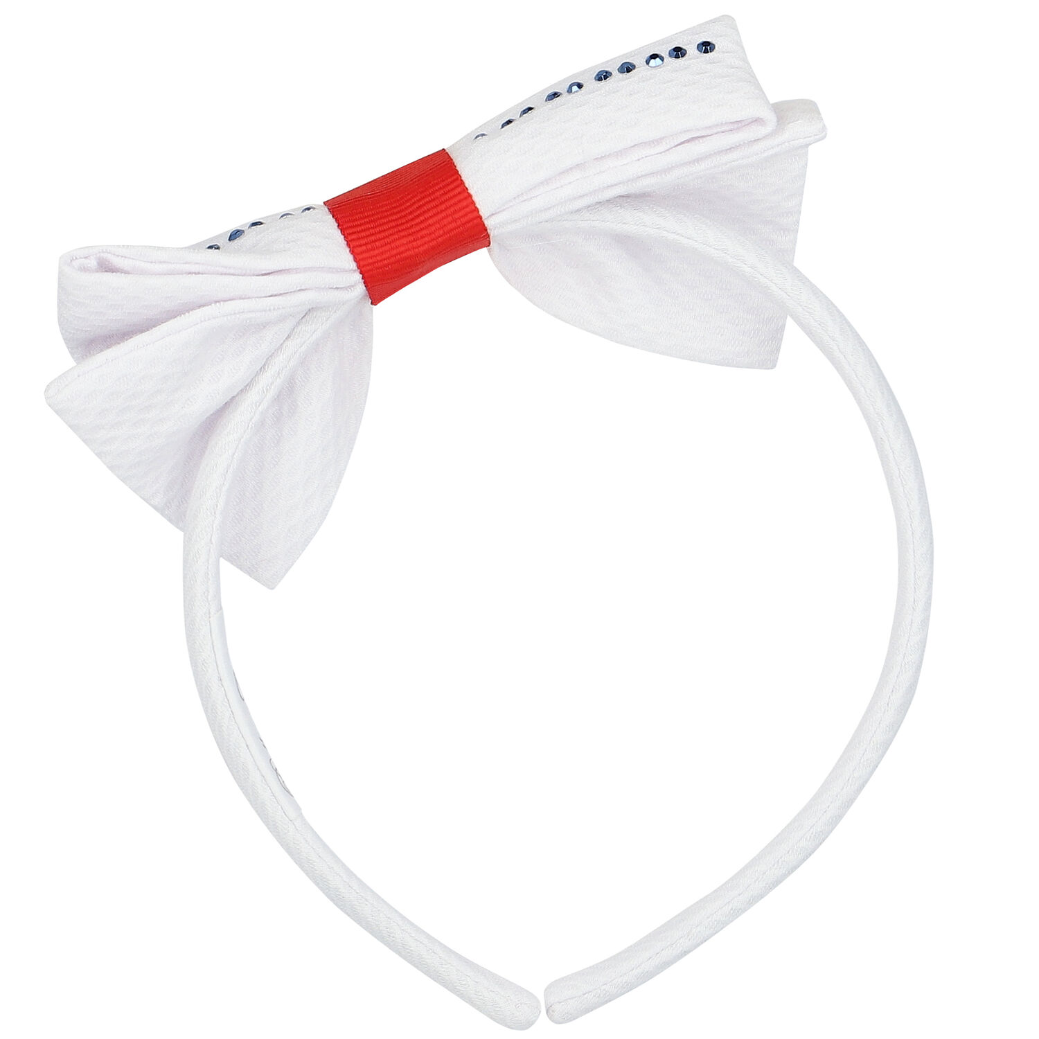 Girls White Bow Headband, 1, hi-res image number null