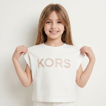 Girls White Logo T-Shirt