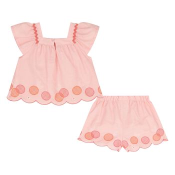Younger Girls Coral Shorts Set