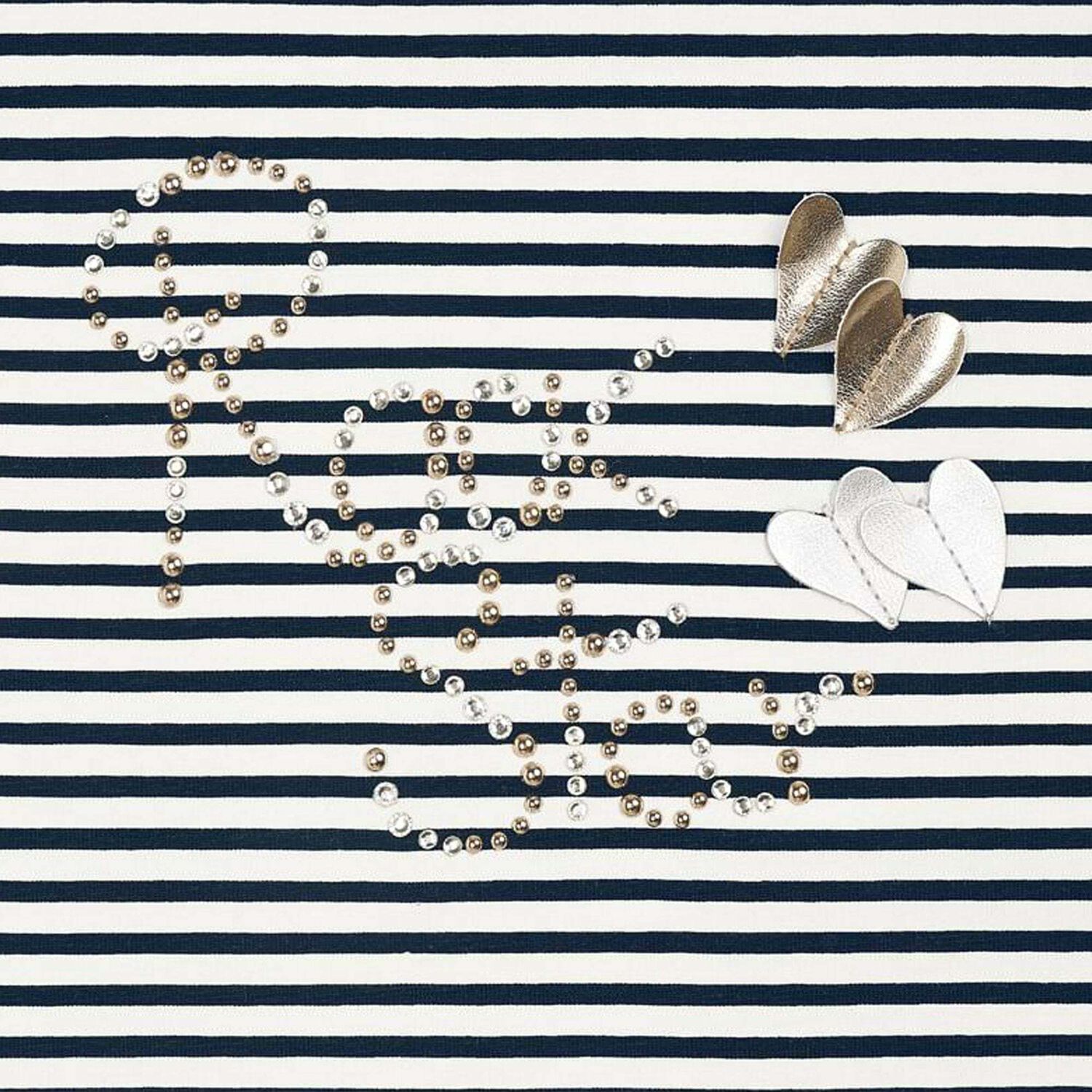 Girls Black & White Striped Top, 1, hi-res image number null